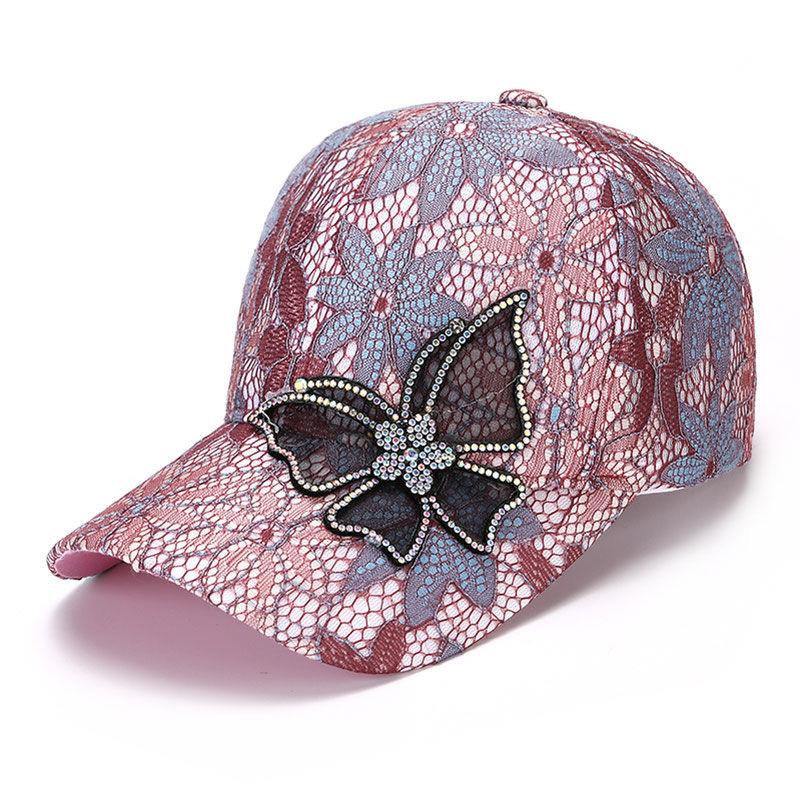 Новая модная женская бейсболка с подвеской в ​​виде бабочки и цветка, женская уличная регулируемая уличная летняя шляпа дальнобойщика