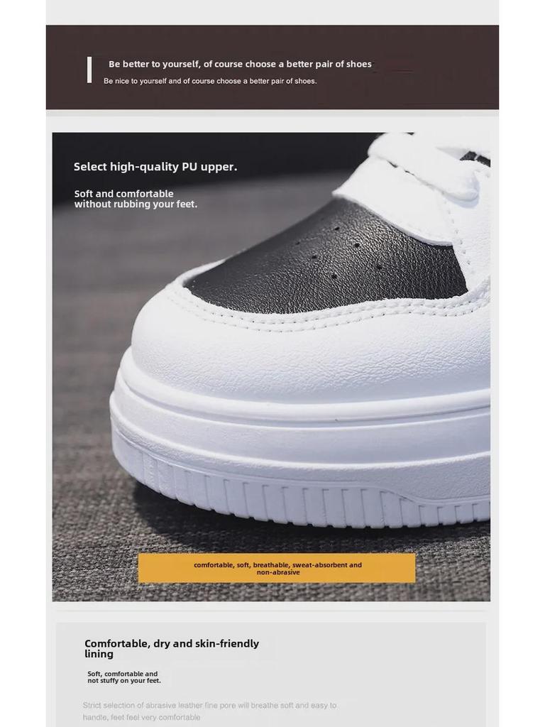 Женские повседневные белые туфли на толстой подошве большого размера 2025 года для студентов