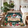 Christmas Printed Square Area Rug Soft Non Slip Floor Carpet For Bedroom Holiday Gift