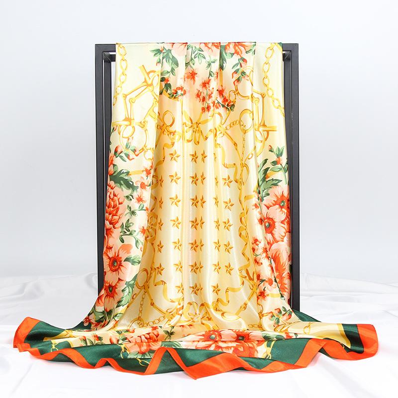 High-quality Luxurious Silk Scarves Headband Scarfs Neck Scarf For Women Chain Silk Scarf Women's Decorative Shawl