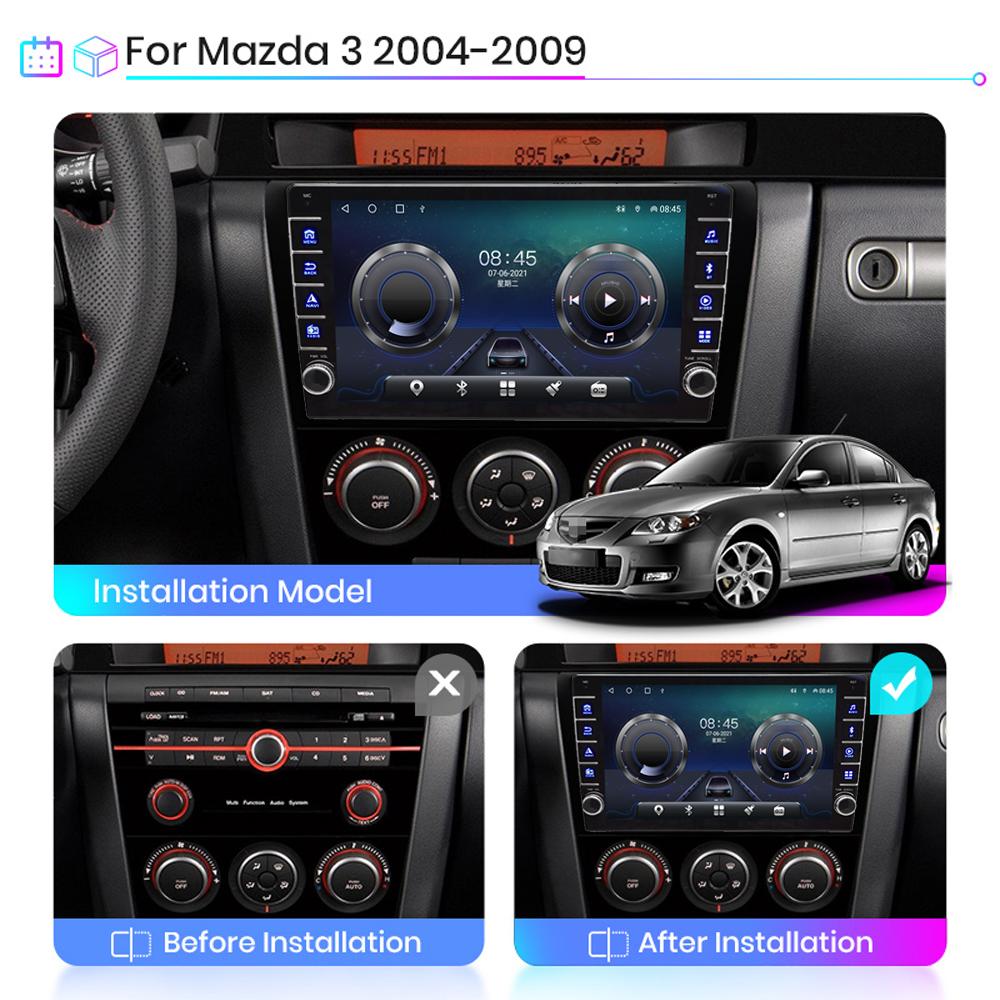 Для Mazda 3 2003-2009 с кнопкой Android автомобильный радиоприемник мультимедийный плеер навигация стерео GPS 2 Din 1 + 16 ГБ