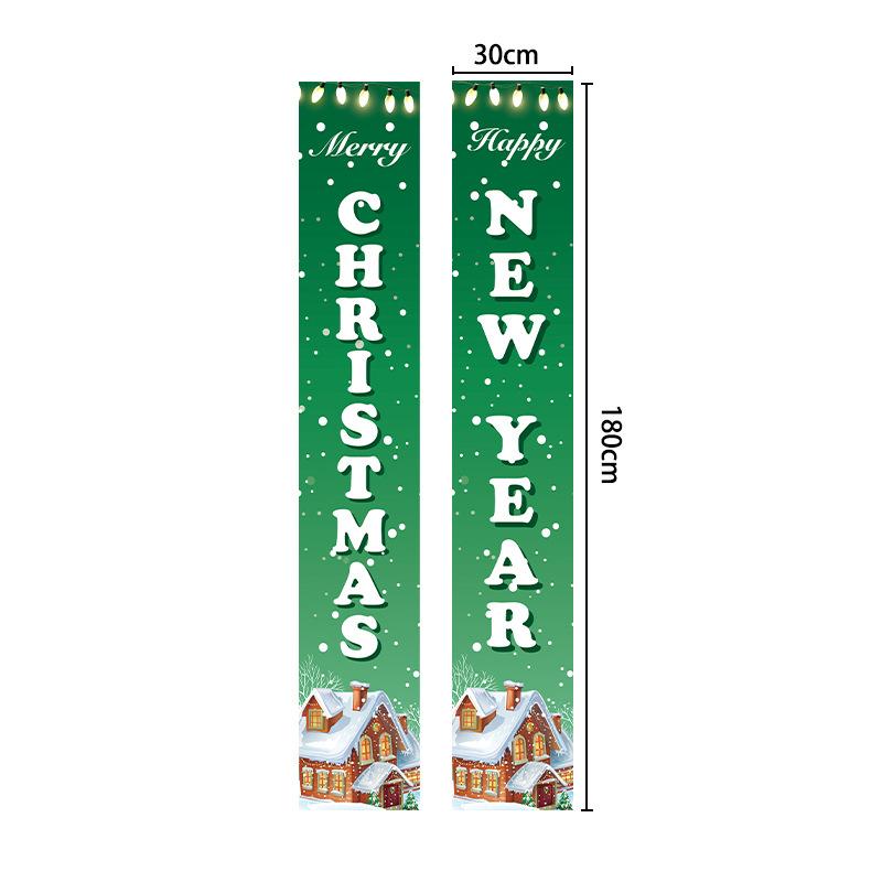 Christmas banners and couplets, 300D Oxford cloth door curtains, outdoor decorations, door stickers, background cloths, hanging flags