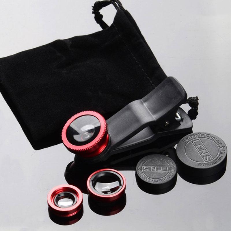 3в1 мобильный телефон «рыбий глаз» + широкоугольный + макрообъектив для универсального сотового телефона