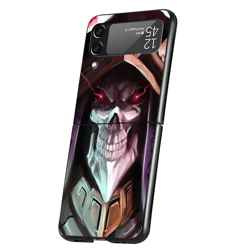 Overlord Anime Case Phone Cover for Samsung Galaxy Z Flip 6 5 4 3 5G ZFlip6 ZFlip5 ZFlip4 ZFlip3 Black Hard Trend Fundas