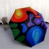 1pc Abstract Colors Automatic Open/close Folding Compact Umbrella, 8-Rib Sturdy Canopy, Lightweight Portable, Everyday Use, Gift,072