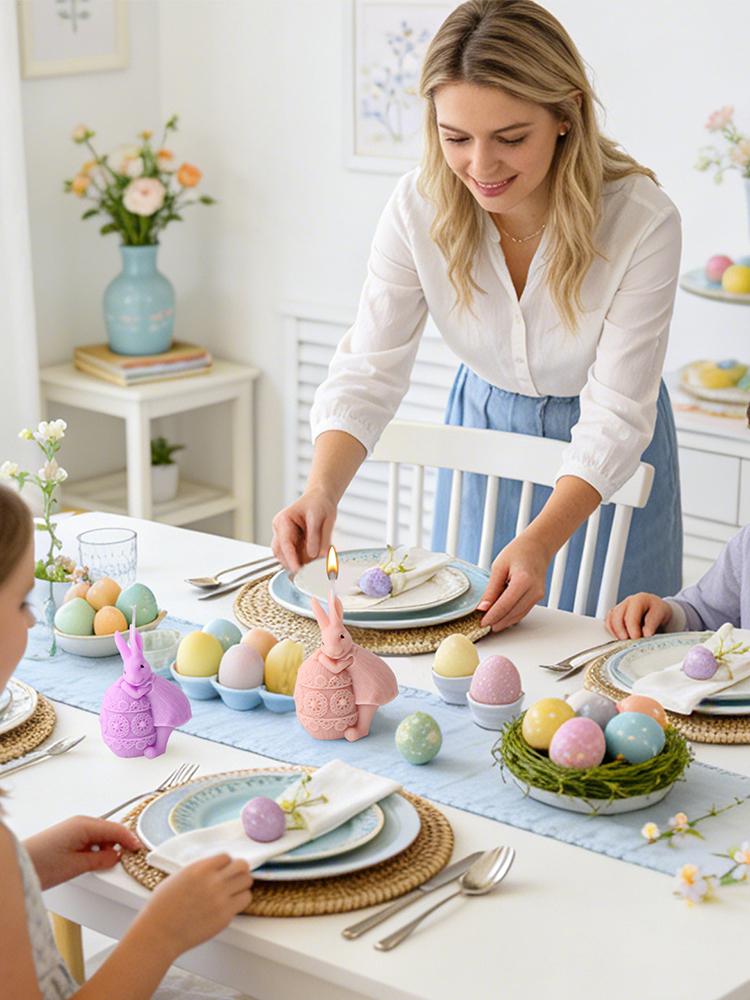 Силиконовые формы для Пасхи Милые Гибкие Материалы для DIY-творчества Пасхальные формы Силиконовый кролик Декор для изготовления мыла свечей Смола Эпоксидная Воск