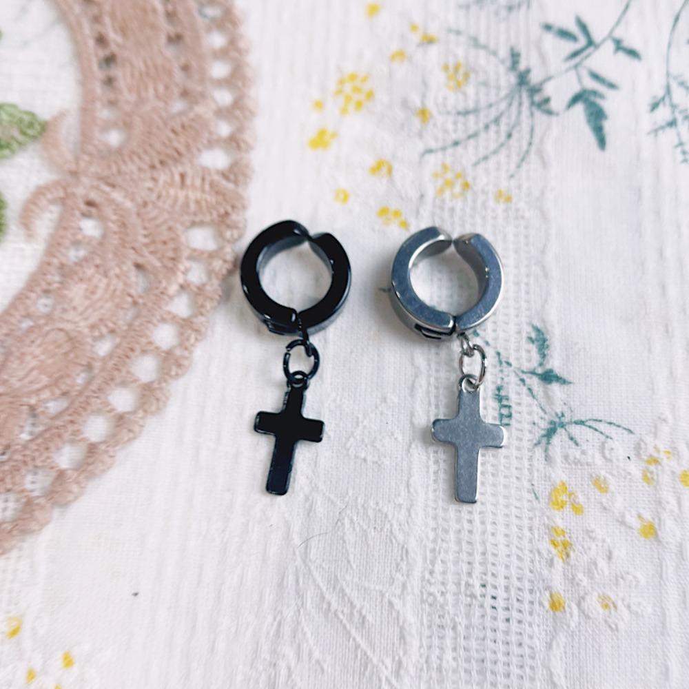 Black Doll Jewelry Ear Clip Hexagram Plush Doll Earring Doll Stud Earrings Chain Toy Gifts