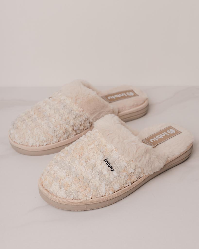 Тапочки с мехом Inblu EK2J 36 светло-бежевые