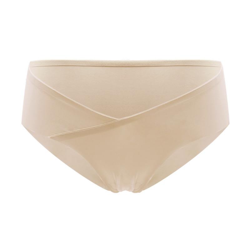 Нижнее белье для беременных женщин с эффектом подтяжки бедер, женское, антибактериальное, с V-образным вырезом, бесшовное, с низкой талией, с треугольными чашечками, большого размера