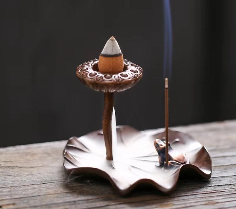 20 Pcs Natural Indian Cone Insence Lavender Waterfall Reflux Tower Incense for Backflow Burner Home Tea Room Hotel Fragrance