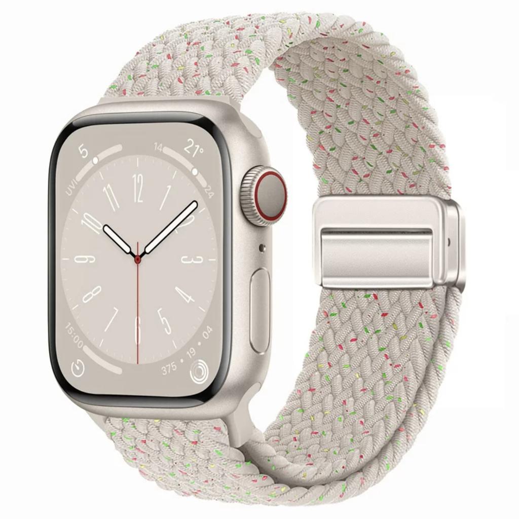 Magnetic Nylon Strap Adjustable Buckle for Apple Watch Strap Ultra2 49mm 45mm 44mm 41mm 40mm 38mm Band for Apple Watch Band iWatch 9 8 7 6 5 4 3 2 SE