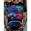 Summer Round Neck 3D Game Pattern Print Top Fashionable Casual Short Sleeved Men's T-shirts