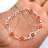 Natural Carnelian Handmade Bracelet 925 Sterling Silver Women Jewelry