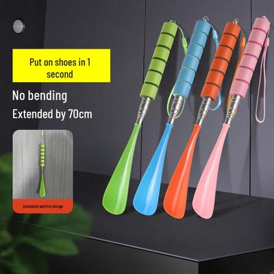 Телескопическая обувная ложка из нержавеющей стали с длинной ручкой для легкого снятия обуви