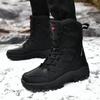 Winter Warm Plush Fur Snow Boots Waterproof Men's Boots Outdoor Non-slip Work Boots Combat Desert Boots Motorcycle Boots
