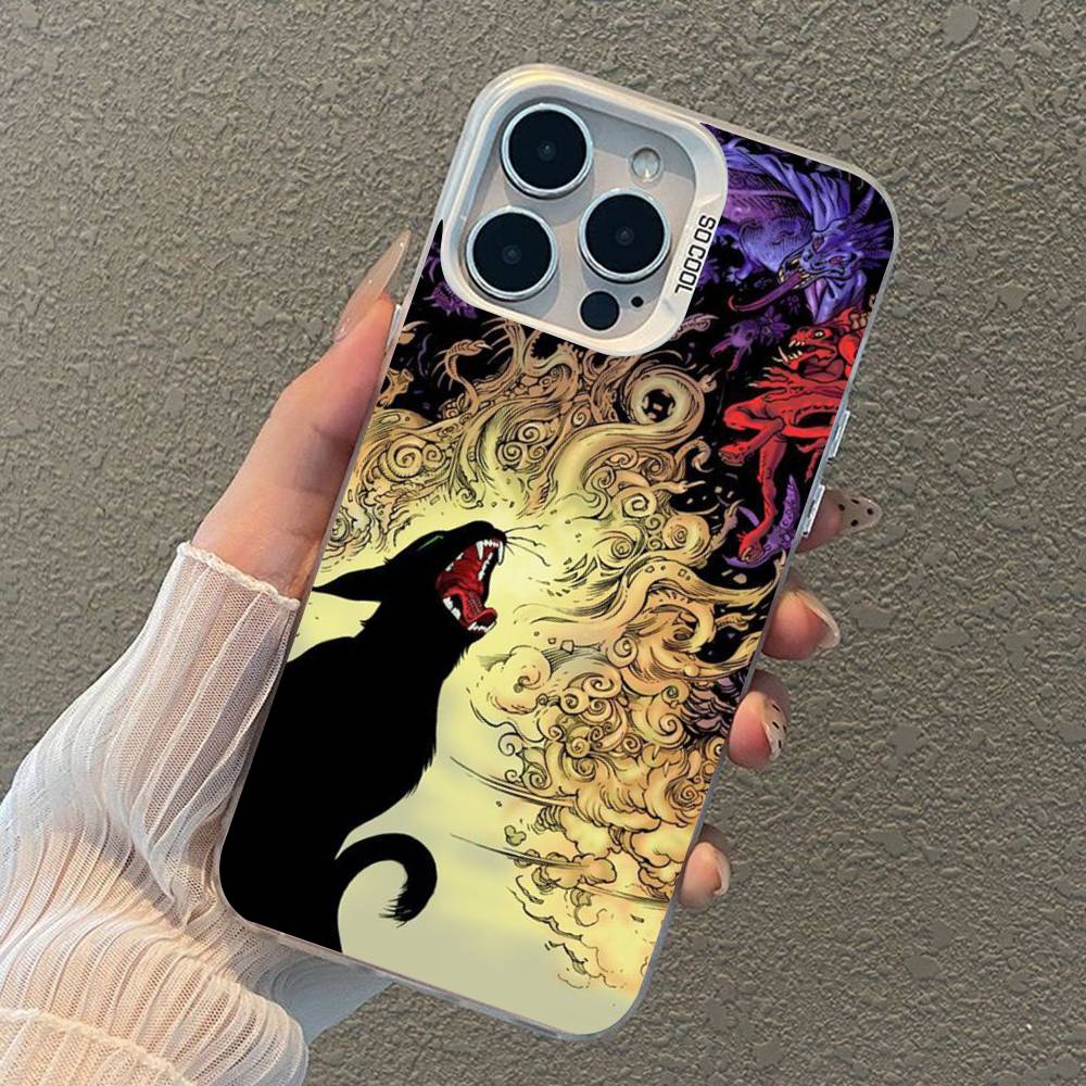 Dark Funny Monster Cat Phone Case For iPhone 17 Air 16 15 14 11 12 13 Pro Max Plus X XR XS Colored Silver Hard Cover