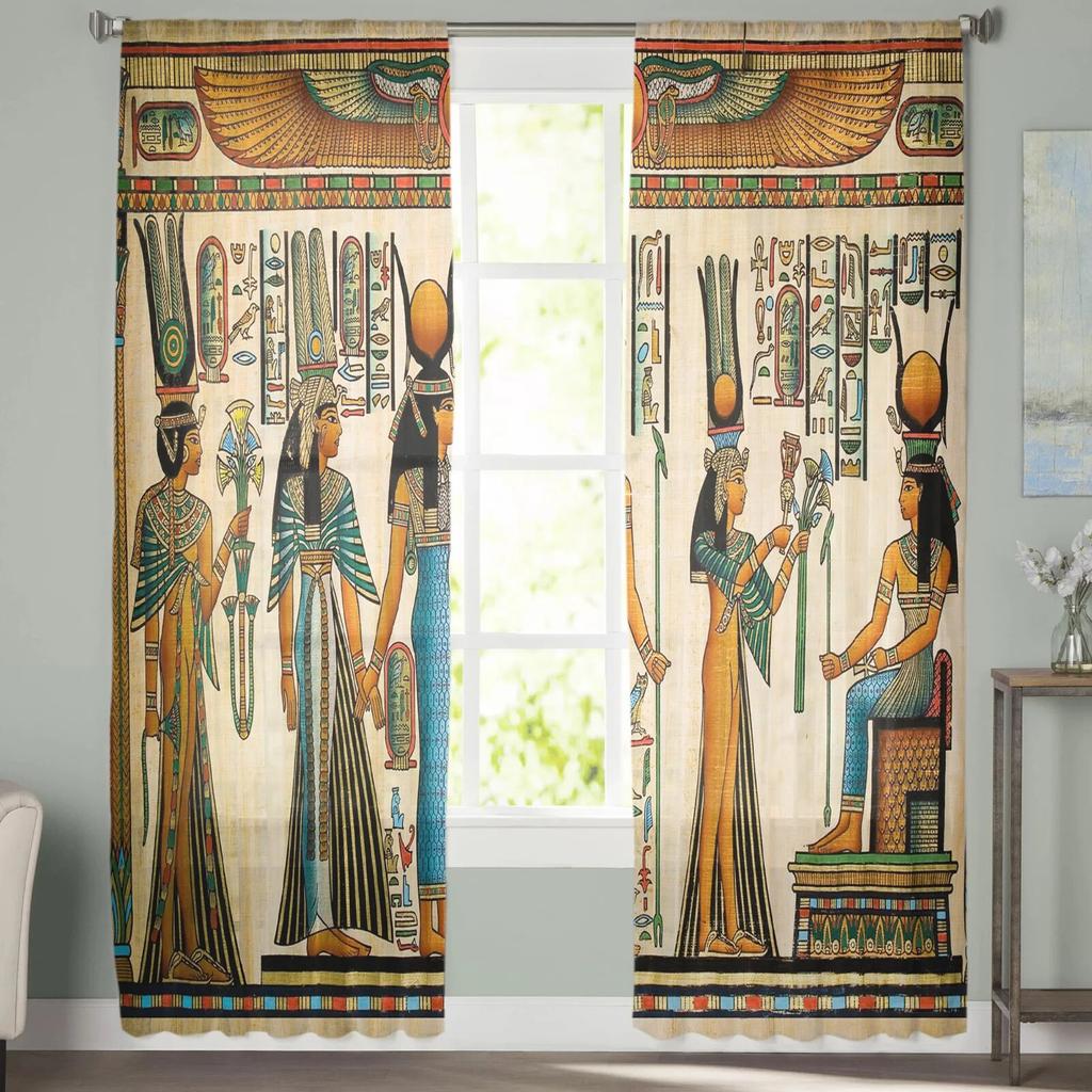 Woman Mural Window Curtains for Living Room Kitchen Door Curtain Sheer Curtains for Bedroom
