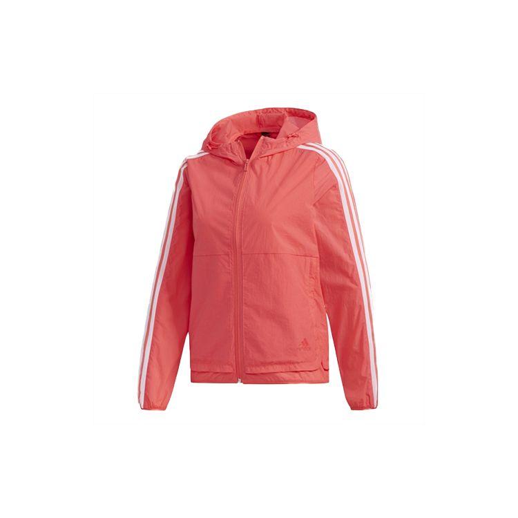 Adidas Спортивная куртка с тремя полосками и капюшоном Женские куртки Ярко-розовые флуоресцентные FM9260