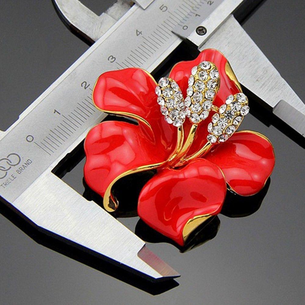 Рождественские цветы Прозрачные Женские 6 цветов для свадебной моды Эмалированные цветы Кристальные броши Стразы