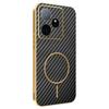 For Realme GT 7 5G Phone Case Carbon Fiber Textured Electroplated TPU Back Cover