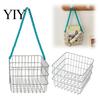 Hollow Grid Organizer Stainless Steel Storage Basket, Desktop And Wall Mount Placement Wire Bin Organizer, Breathable Metal for Kitchen Pantry