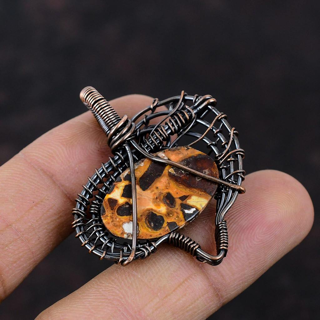 Подвеска из боксита, обернутая медной проволокой, кулон из боксита, ювелирное изделие ручной работы, дизайнерский кулон, обернутая медной проволокой, ювелирное изделие, кулон из драгоценных камней, подарок для мамы