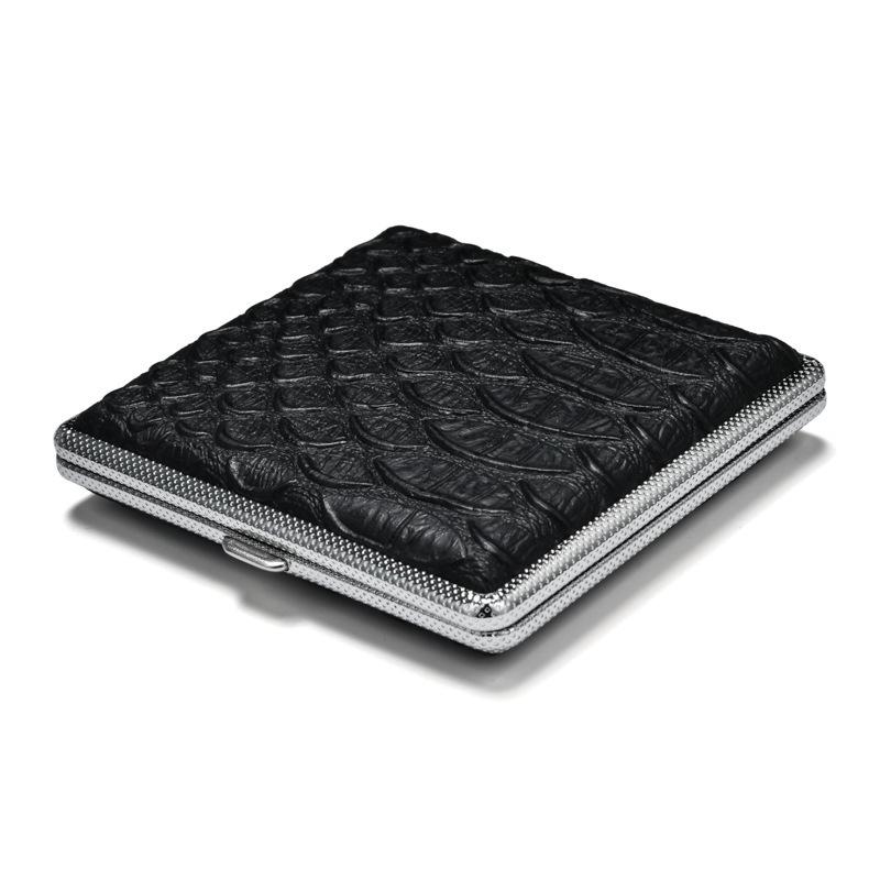 In-Stock Modern Leather 20-Piece Cigarette Case with Elastic Band - Portable Men's Smoking Accessory