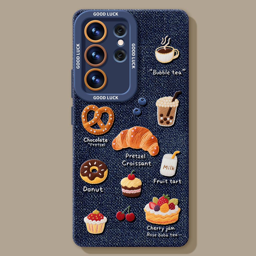 Джинсовый чехол для телефона в виде хлеба подходит для Samsung GalaxyS26 силиконовый S25 + ремешок S24ultra новый S22 набор