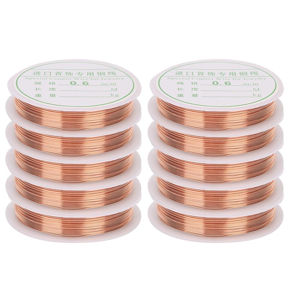 10 шт. Ювелирная медь розового цвета Медная проволока 0,6 мм Проволока для бисероплетения для ожерелий Ювелирные изделия Принадлежности для бисероплетения