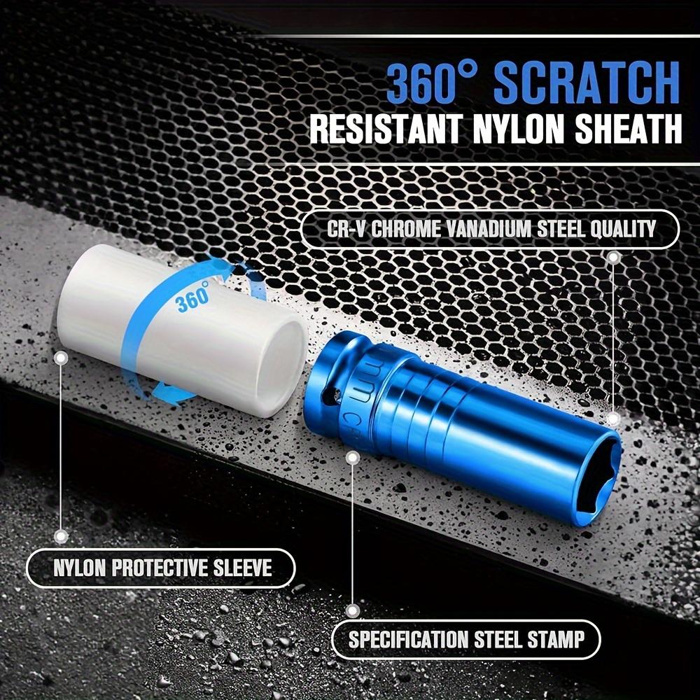 1/2" Привод Защита колеса Ударная головка, 7 шт. Набор глубоких ударных головок с тонкой стенкой, Не оставляющий следов Набор ударных головок для защиты шин