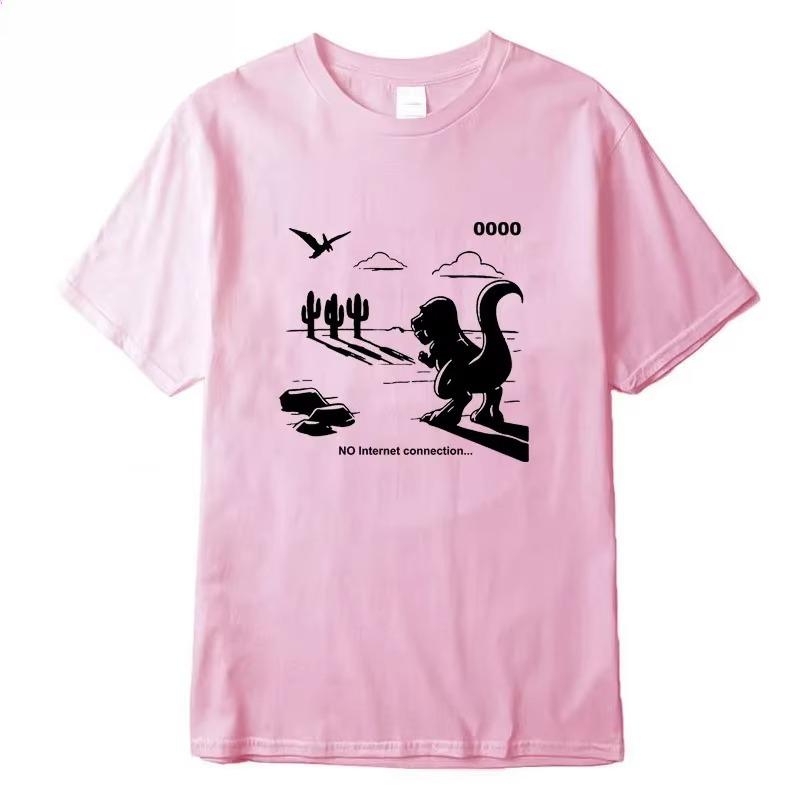 2026 New Funny Dinosaur Print Tshirt Short Sleeve Streetwear Mens and Womens Tshirt Mens Top