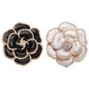 Модная эмалевая брошь-камелия для пальто, брошь с жемчугом и розой, сплав