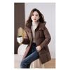 Thickened Warm Hooded Long-sleeved Cotton Coat for Women Mid-length Winter New Korean Fashion Loose Cotton Coat
