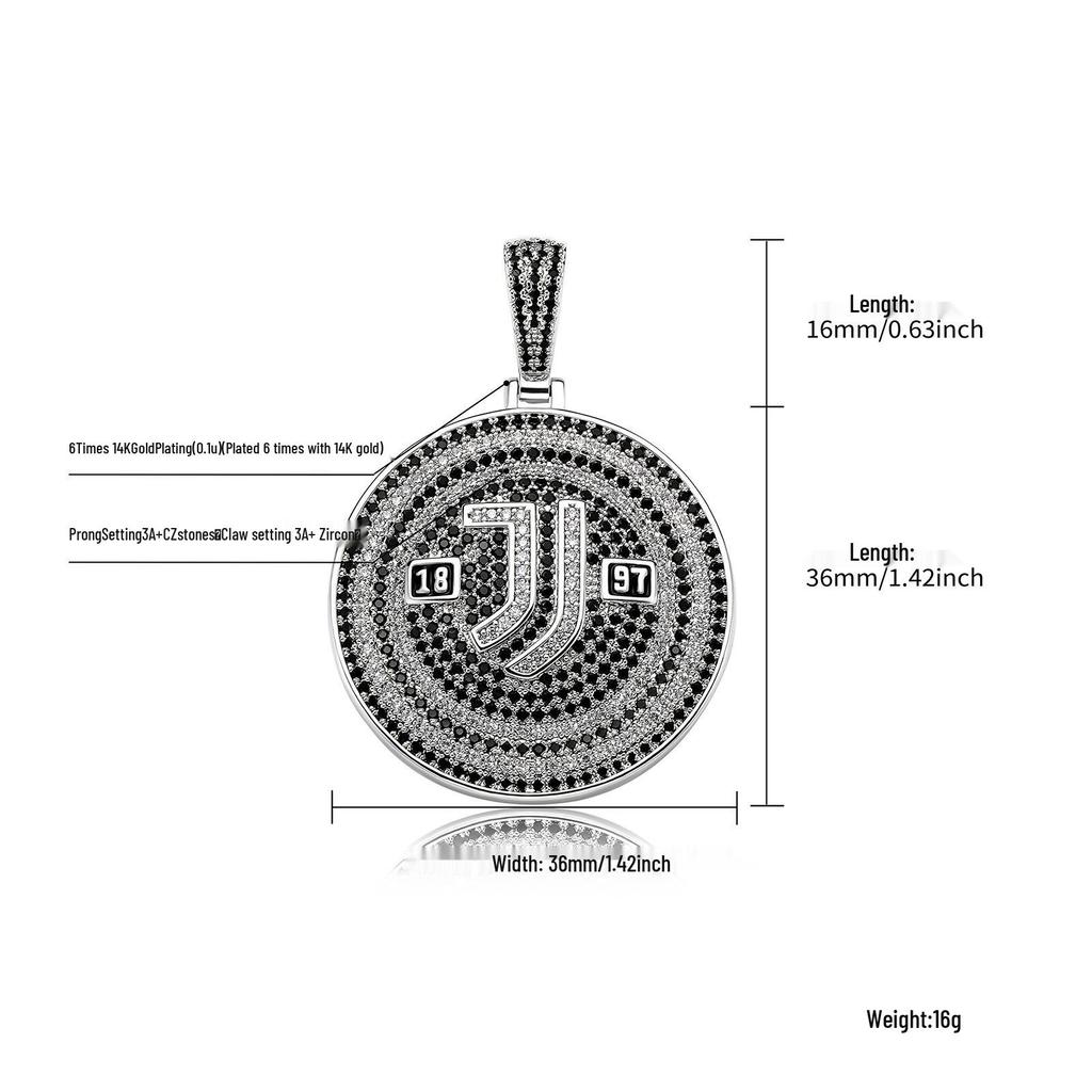 Красочная подвеска в стиле хип-хоп с эмблемой футбольного клуба, выполненная в технике перегородчатой эмали