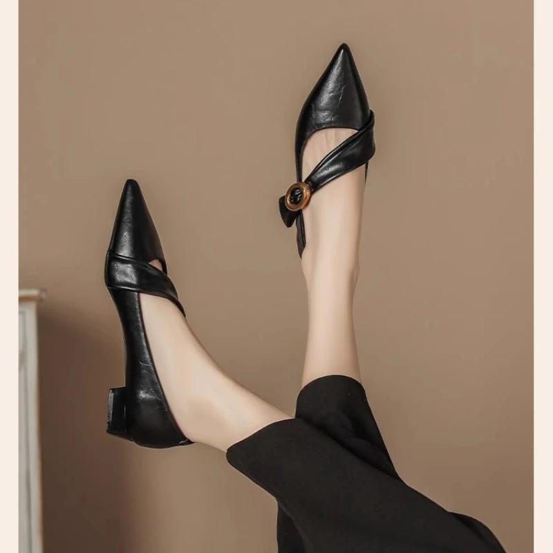 Модная Модная и Универсальная Женская Обувь, Повседневные Лоферы с Мелким Заостренным Носком, Удобные, Износостойкие и Мягкие Женские Туфли