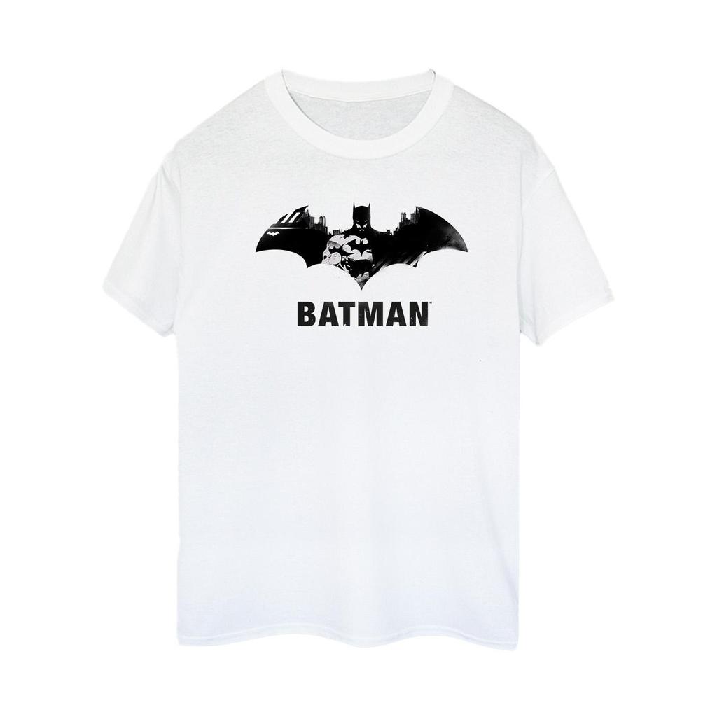 DC Comics Womens/Ladies Batman Black Stare Logo Cotton Boyfriend T-Shirt