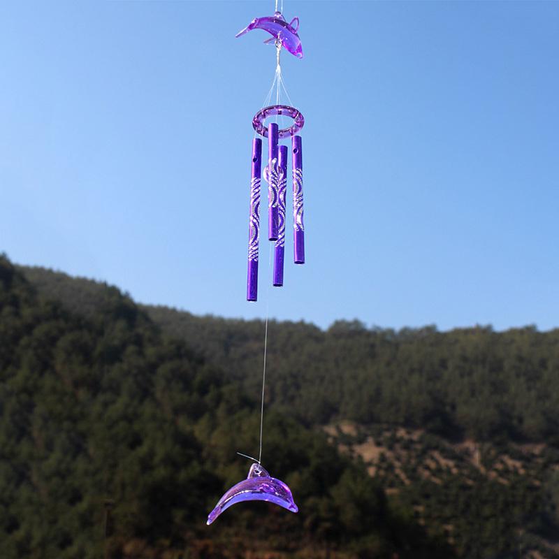 Office Bells Wind Chime 40cm Ornament Pendant 4 Tube Acrylic Creative Decoration Garden Good Luck Hanging Home