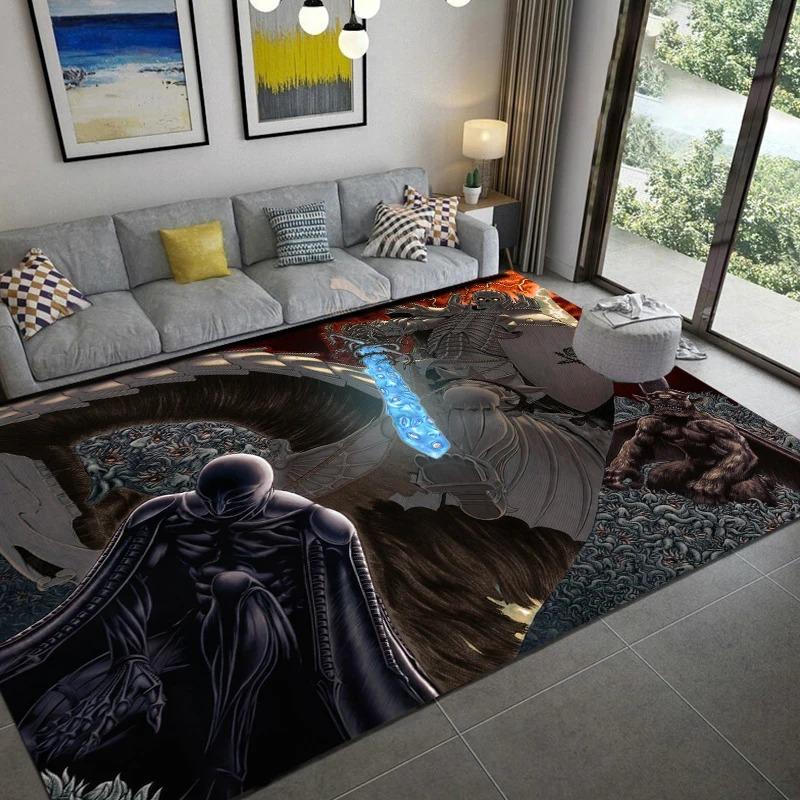 Ковер с японским аниме-паттерном для гостиной, спальни, дивана, кухни, ванной комнаты, придверный коврик, нескользящий коврик для пола, подарок, домашний декор, мягкий ковер