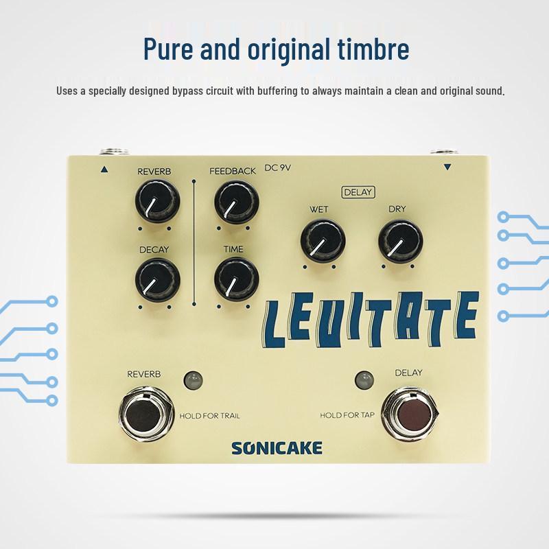 Педаль эффектов для электрогитары Sonicake QDS: Акустический предусилитель, Басовый дилей, Реверберация, Десятиполосный эквалайзер