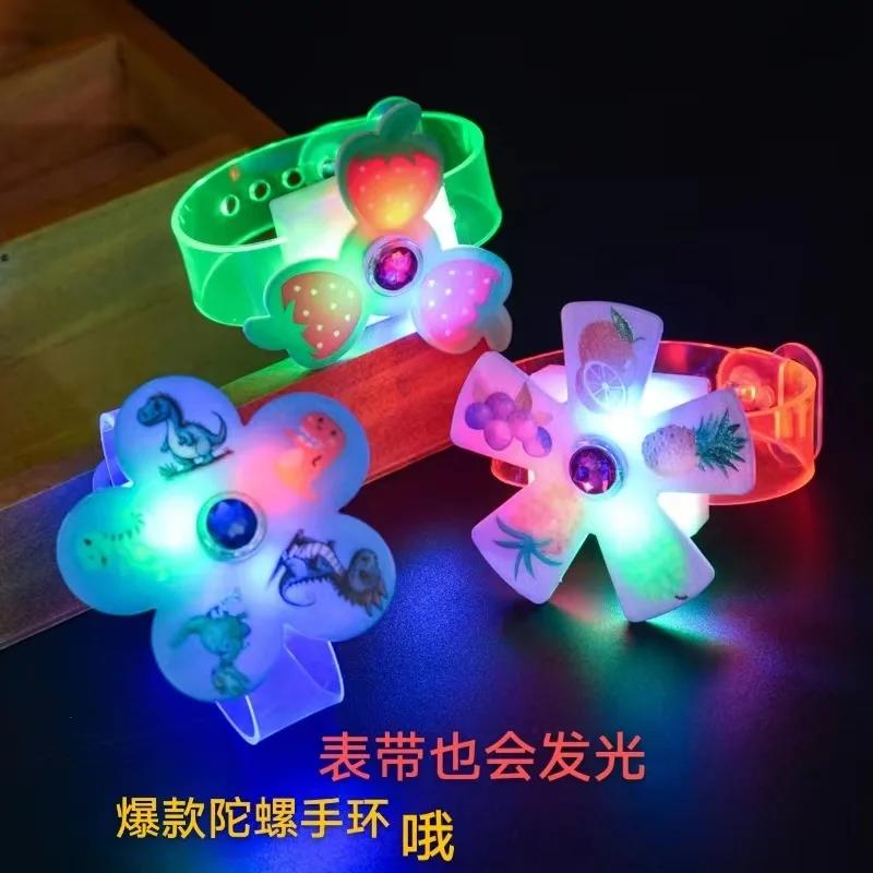 1Pc Luminous Bracelets LED Light Watch Rings Spinner Hand Top Spinners Glow In Dark Figet Spiner Finger Stress Relief Toys