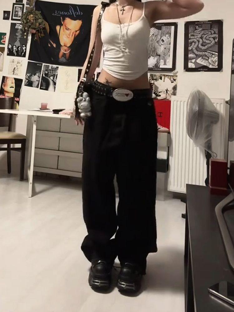 ZYLLO Американские Ретро Прямые Джинсы с Принтом Дракона Мода Миллениума Субкультура Харадзюку Хип-Хоп Y2k Штаны Мешковатые Джинсы