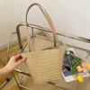 Стильная соломенная сумка-ведро в стиле INS, женская сумка для покупок, повседневная пляжная сумка-тоут, женская