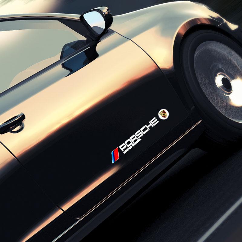 2 шт. Автомобильные 3D наклейки Наклейки на боковую часть кузова автомобиля Спортивные наклейки Автоаксессуары Для Porsche Boxster Cayenne Panamera Macan Cayman 911 918 996 917 991