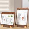 A4/A5 Walnut Wood Menu Clipboard Non-slip Base Table Top Sign Display Shelf  Office