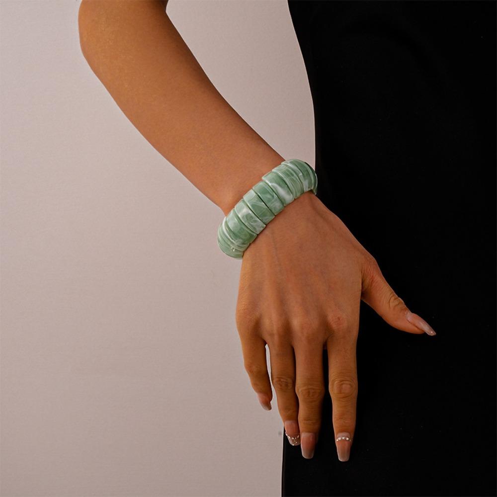 Богемный акриловый браслет, широкий прямоугольник, ретро-кольцо на руку, нестандартный широкий браслет, подарок другу