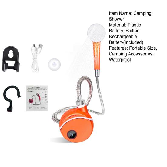 Portable Camping Shower Camp Hiking Car Pump USB Rechargeable Outdoor Washing Pet Cleaning RV