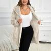 Women's Winter Clothing Women Hooded Cardigan Fuzzy Jacket Winter Open Front Fleece Coat Outwear