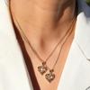 A-Z English Letter Initial Necklace Gold Plated Necklace Micro Setting Zircon Heart Necklace for Women
