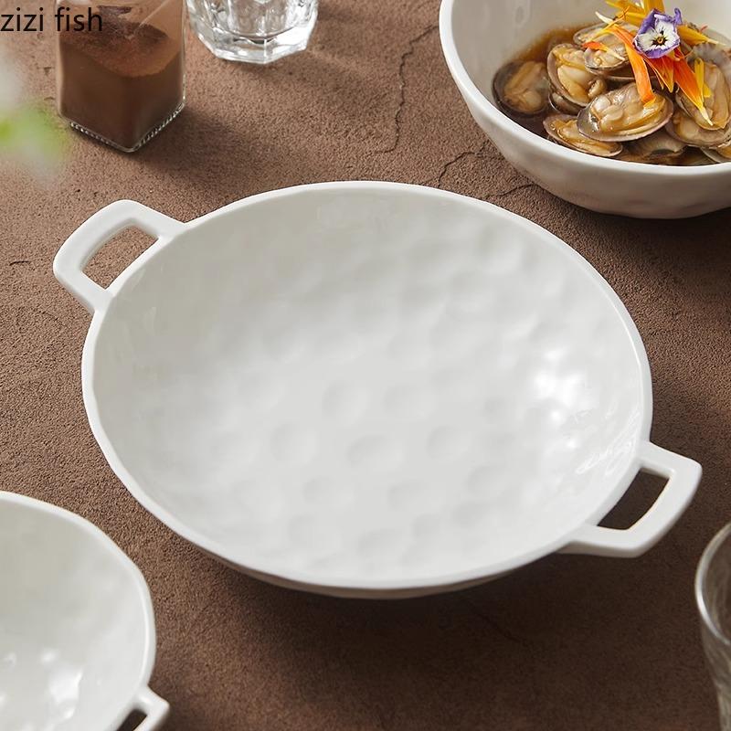 Двойная миска с рисунком «молоток» Керамическая глубокая миска Салатница Фруктовницы Супницы Молекулярная кухня Креативная посуда