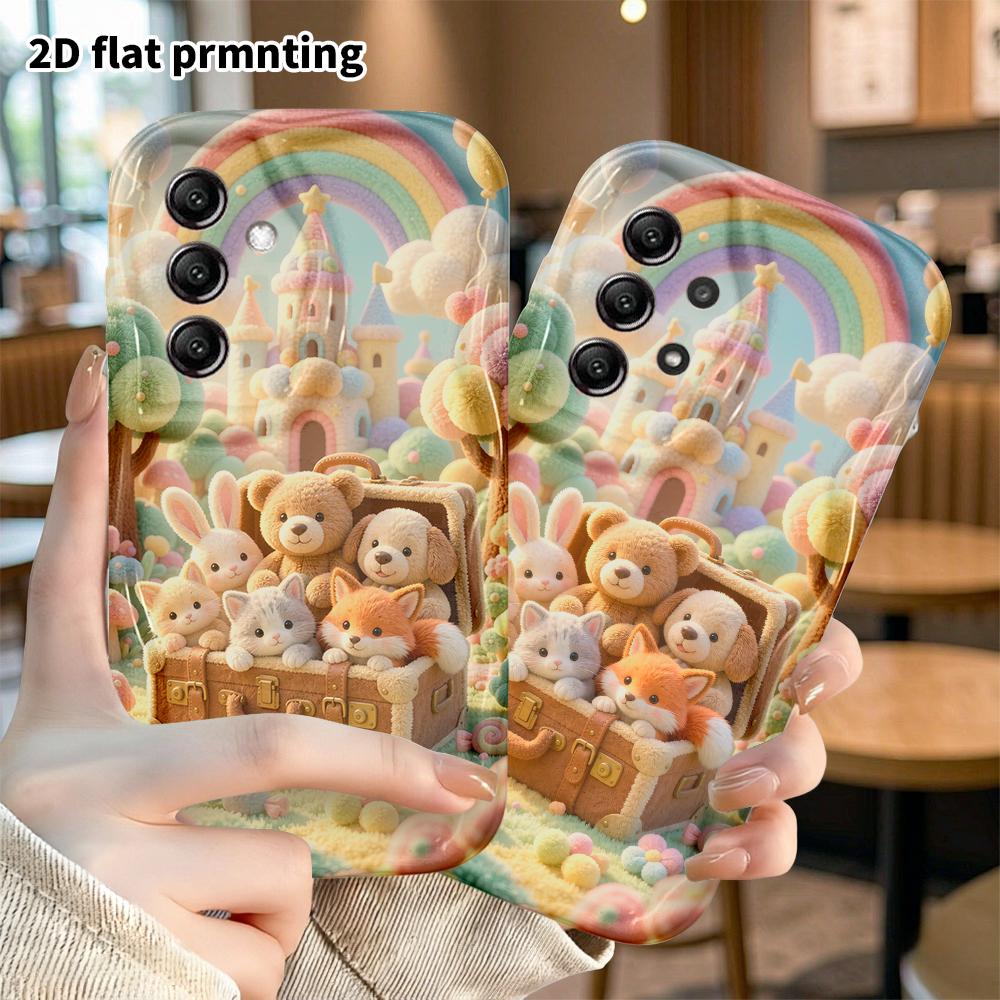 Phone Case: 2D flat, suitable for Samsung Galaxy A34 A35 M05 M06 S20 S22 S21 FE Plus 5G protective case, Rainbow Castle, perfect Christmas and Hallowe